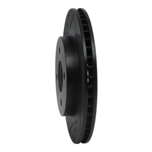 Nissan Note Brake Rotor (1) - Front Left - R1 Concepts - Drilled & Slotted - Black - `11-`25